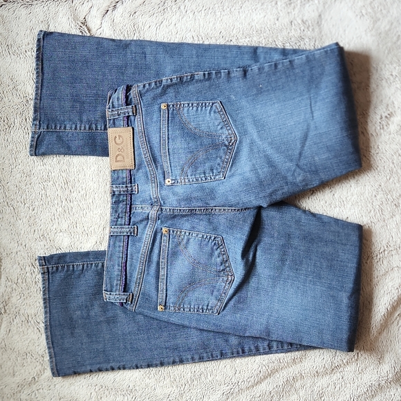 Vintage Y2K Dolce & Gabanna Boot-Cut jeans Size 30 blue purple - Picture 6 of 11